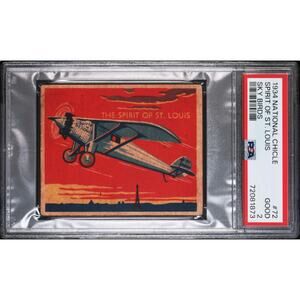 1934 National Chicle Spirit of St. Louis Charles Lindbergh PSA 2 Sky Birds Plane